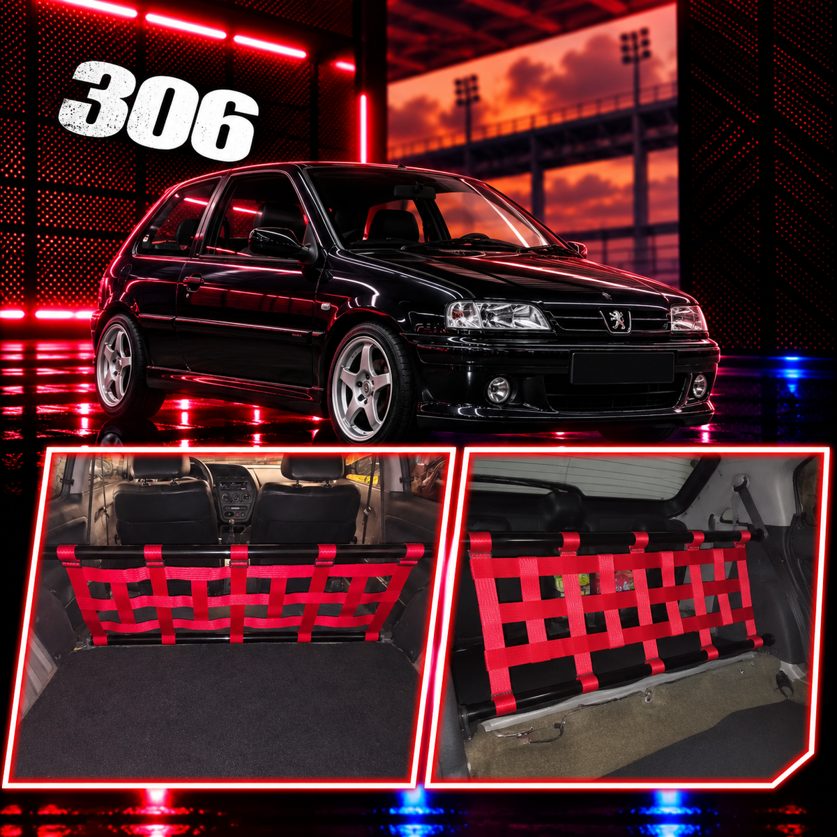 Peugeot 306 / Gti / V3 Doppelstrebe mit Netz Bj. 1993-2002