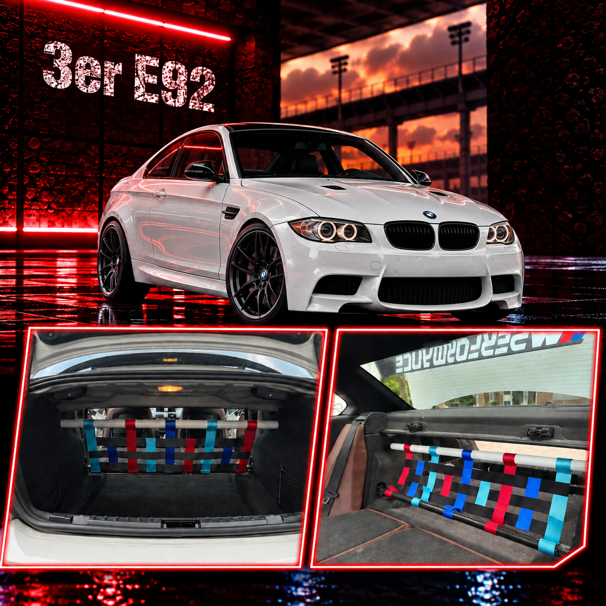 BMW 3er E92 v3 Doppelstrebe mit Netz (Set)